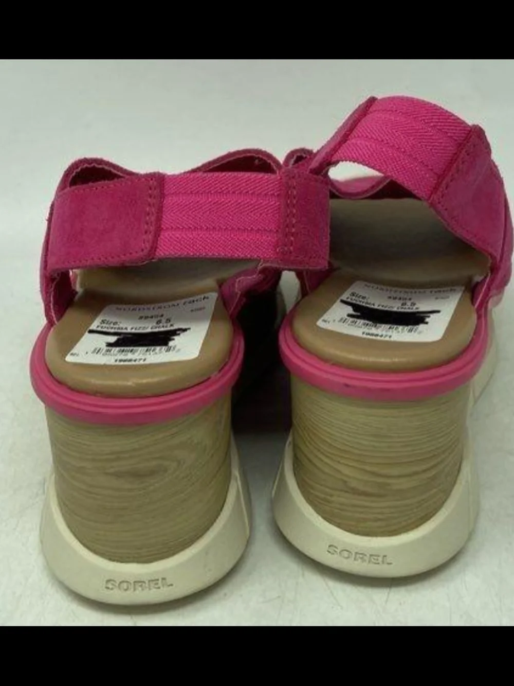 Sorel Joanie III Slingback 'Fuchsia Fizz/Chalk' Wedge Sandals Size 6.5 New